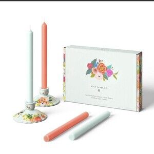 Rifle Paper Co x Target Taper Set of 4 Candles with Set of 2 Candlestick Holders